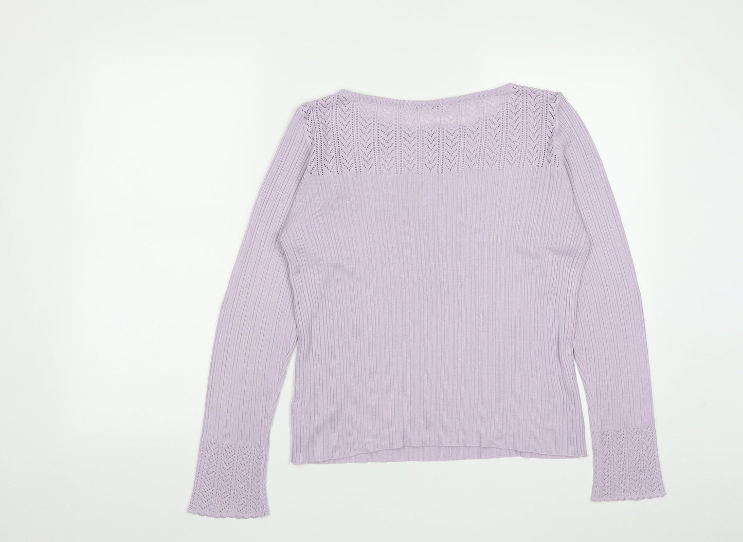 Marks and Spencer Womens Purple Round Neck  Acrylic Pullover Jumper Size 14
