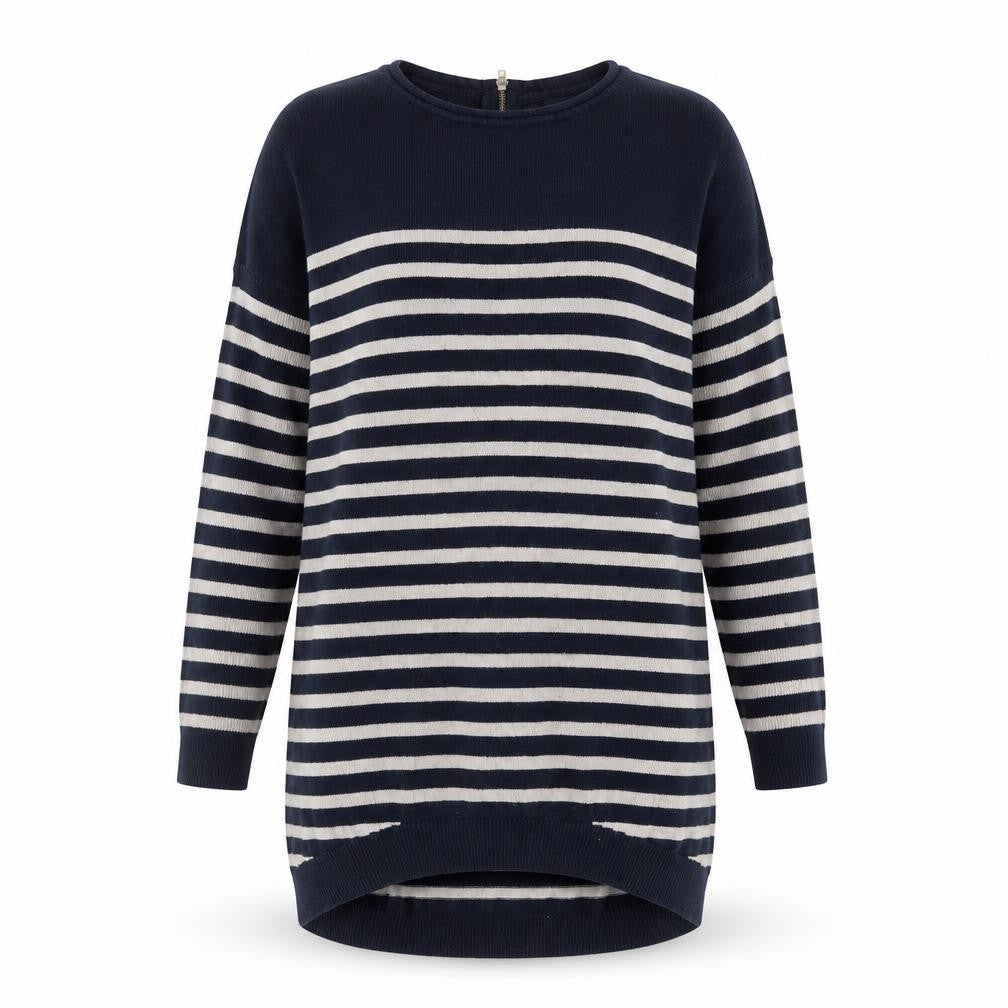 Primark Womens Multicoloured Round Neck Striped Cotton Pullover Jumper Size S