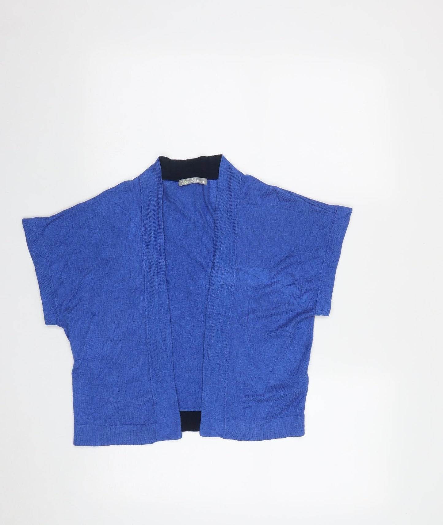 Marks and Spencer Womens Blue V-Neck  Viscose Shrug Jumper Size 12