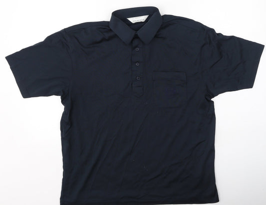 Preworn Mens Blue  Cotton  Polo Size L Collared