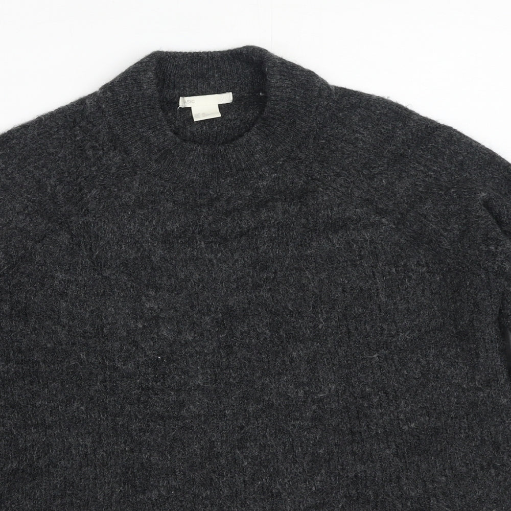 H&M Womens Grey Round Neck  Acrylic Pullover Jumper Size XS
