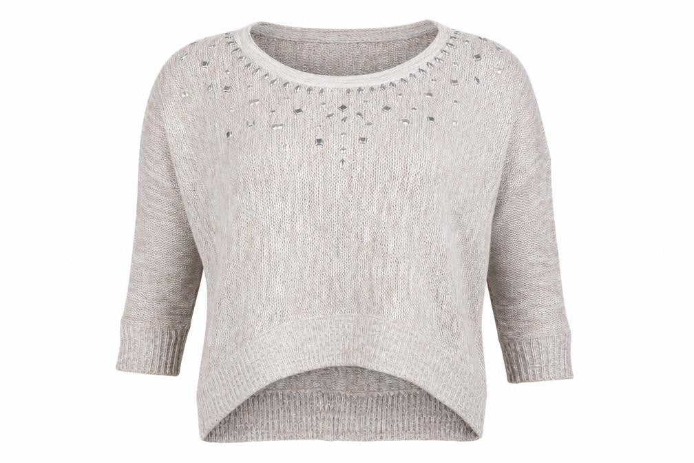 Peacocks Womens Beige Round Neck  Acrylic Pullover Jumper Size L