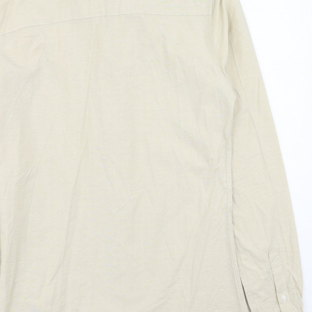 Topman Mens Beige  Cotton  Button-Up Size XS Collared