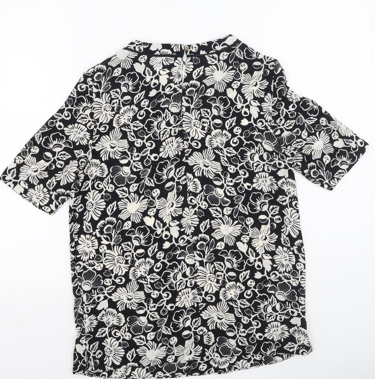 Marks and Spencer Womens Multicoloured Floral Polyester Basic Blouse Size 6 Round Neck