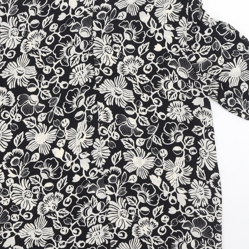 Marks and Spencer Womens Multicoloured Floral Polyester Basic Blouse Size 6 Round Neck