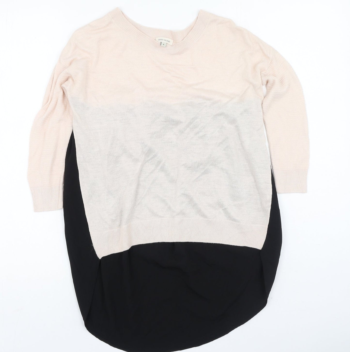 River Island  Womens Multicoloured  Viscose Basic Blouse Size 6 Round Neck