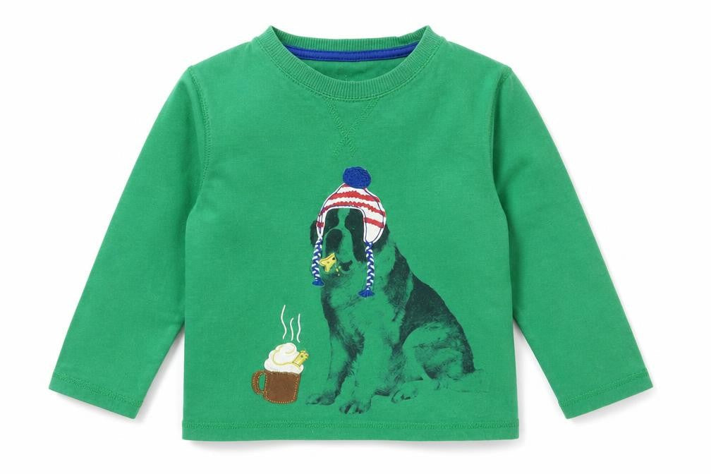 Preworn Boys Green  Cotton Basic Casual Size 3 Years Crew Neck Pullover