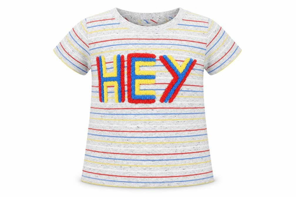 Seed Boys Multicoloured Striped Cotton Basic T-Shirt Size 3 Years Crew Neck Pullover