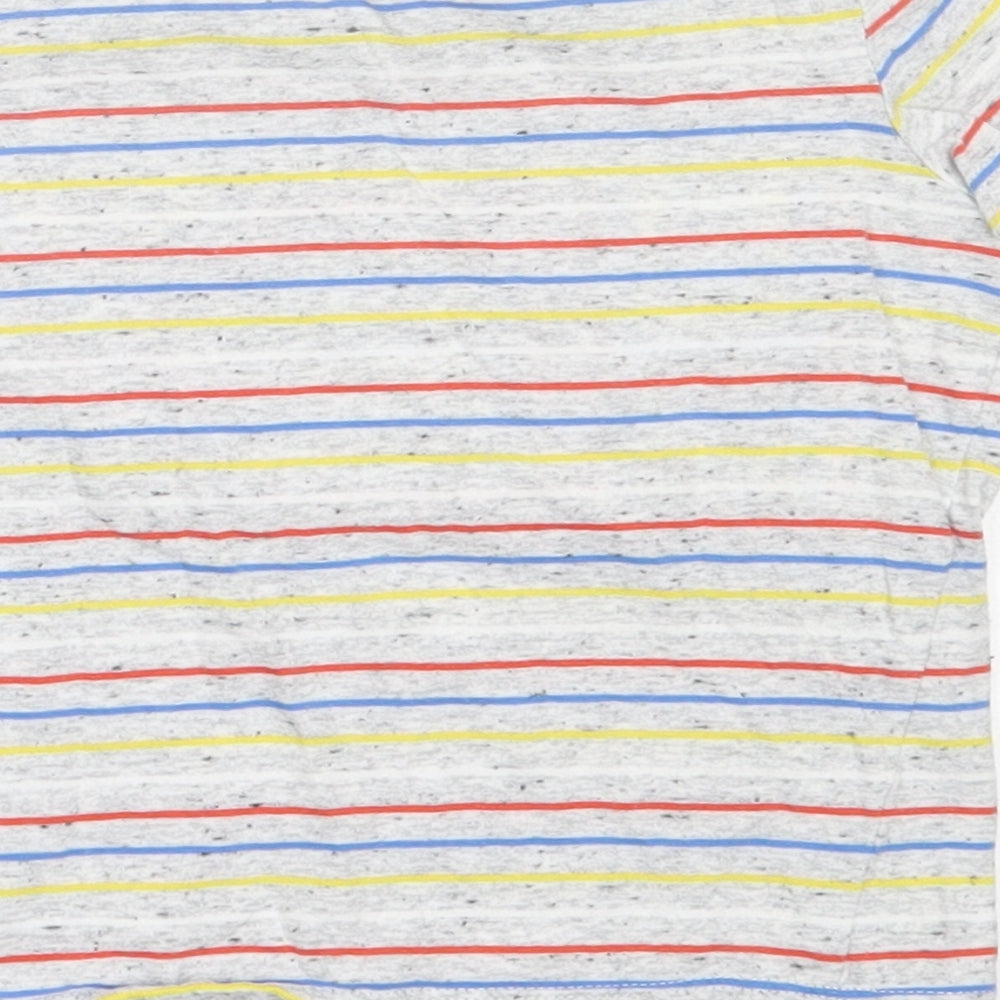 Seed Boys Multicoloured Striped Cotton Basic T-Shirt Size 3 Years Crew Neck Pullover