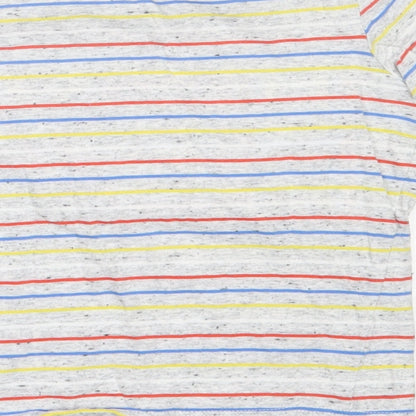 Seed Boys Multicoloured Striped Cotton Basic T-Shirt Size 3 Years Crew Neck Pullover