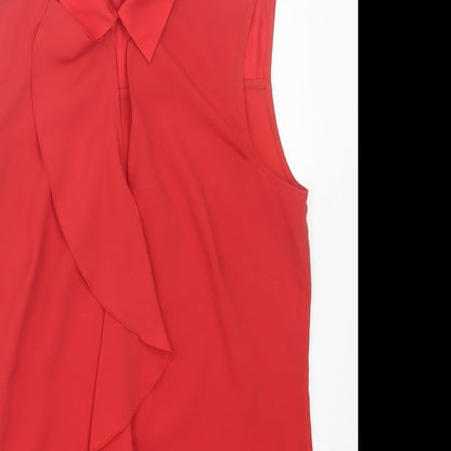 Per Una Womens Red  Polyester Basic Tank Size 12 Collared
