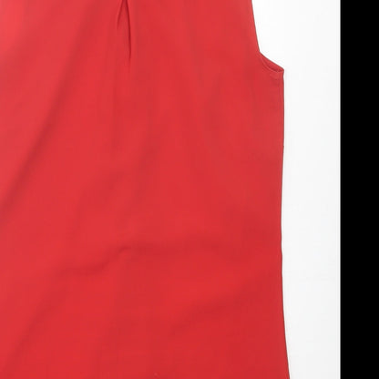 Per Una Womens Red  Polyester Basic Tank Size 12 Collared