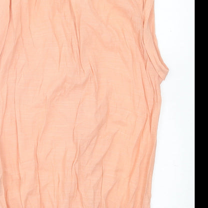 Pearl Womens Pink  Cotton Basic Button-Up Size S V-Neck