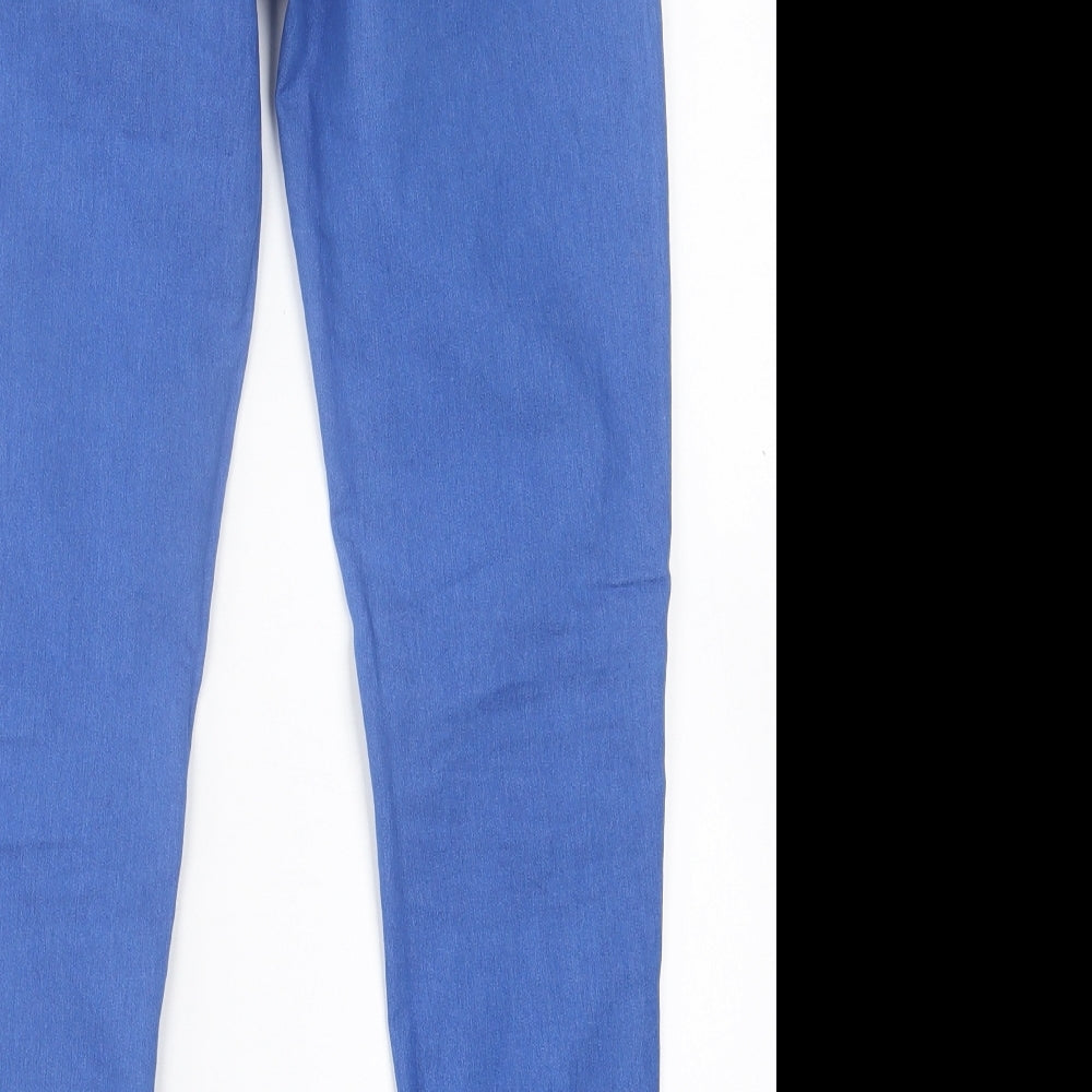 Denim & Co. Womens Blue  Cotton Skinny Jeans Size 8 L27 in Regular Button
