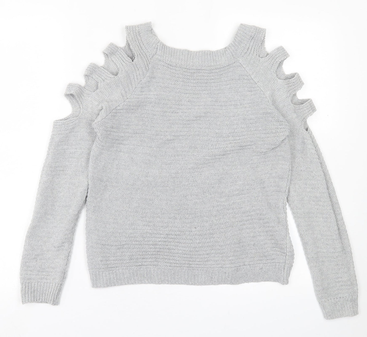 Preworn Womens Grey Crew Neck  Acrylic Pullover Jumper Size S