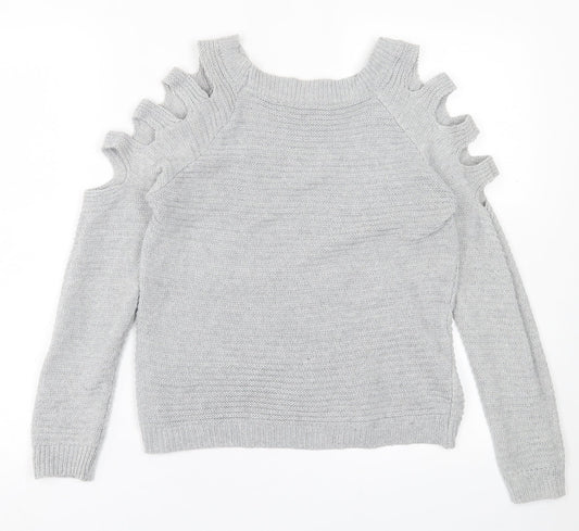 Preworn Womens Grey Crew Neck  Acrylic Pullover Jumper Size S