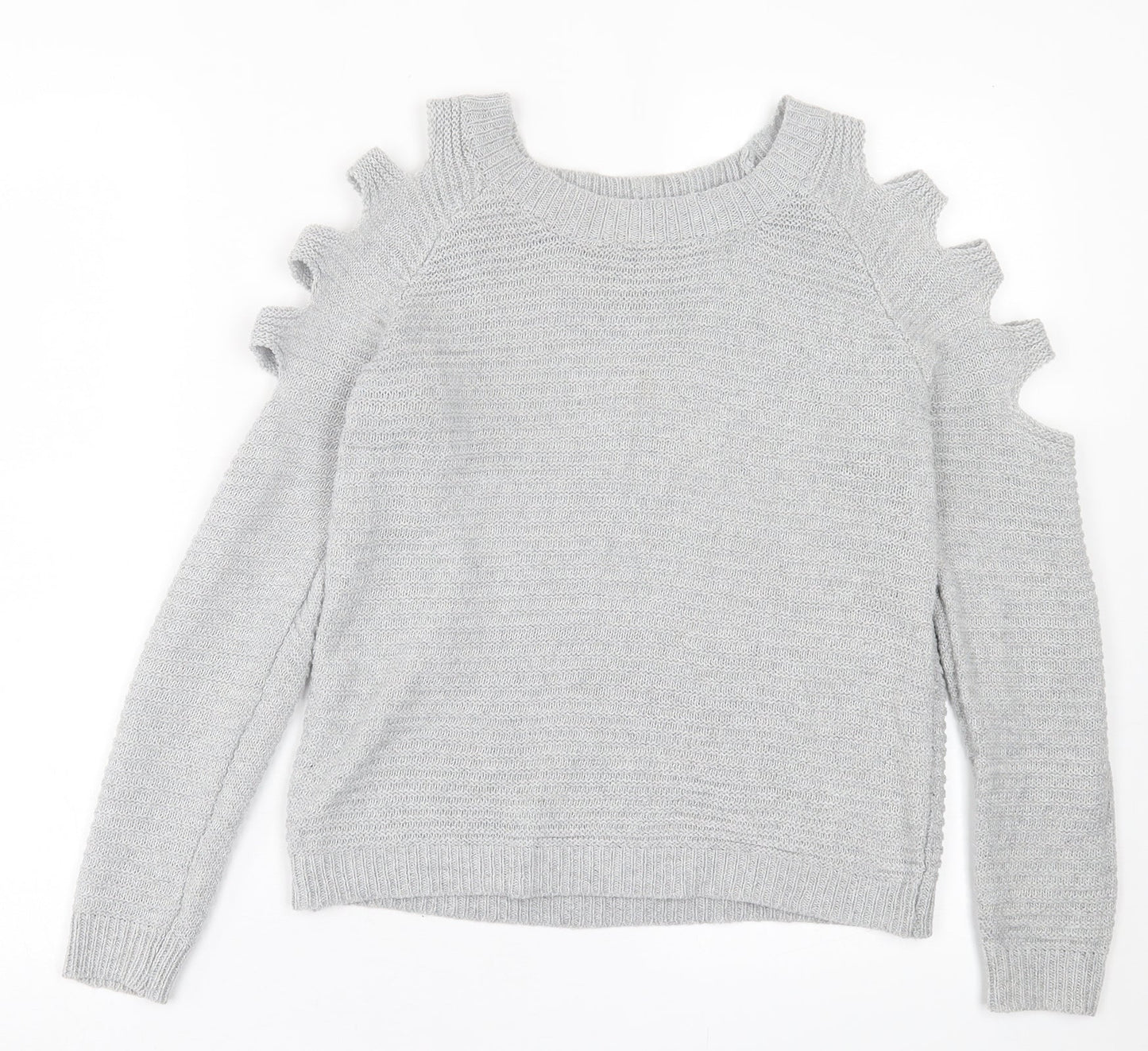 Preworn Womens Grey Crew Neck  Acrylic Pullover Jumper Size S