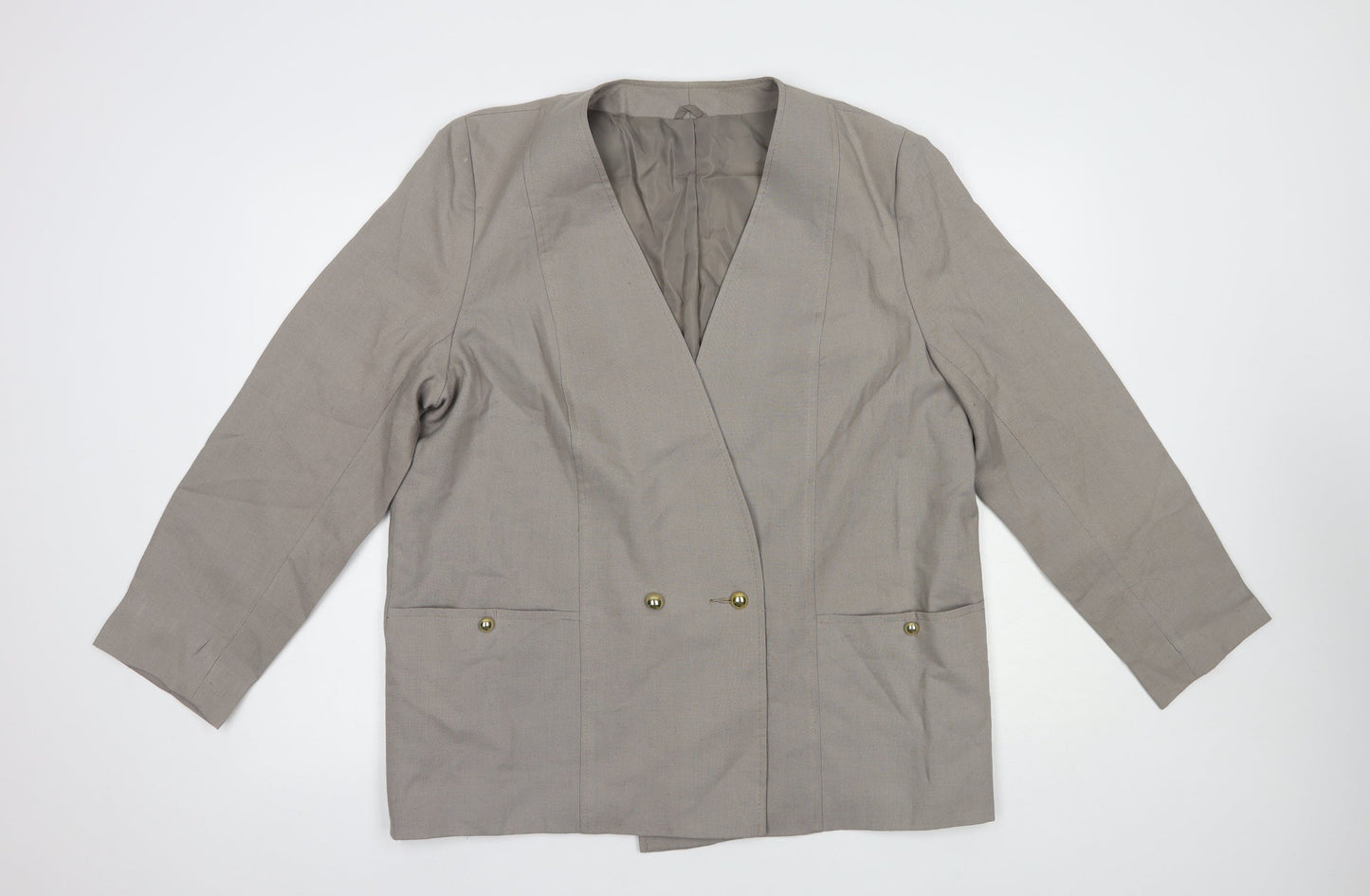 Preworn Womens Grey   Jacket Blazer Size 18  Button