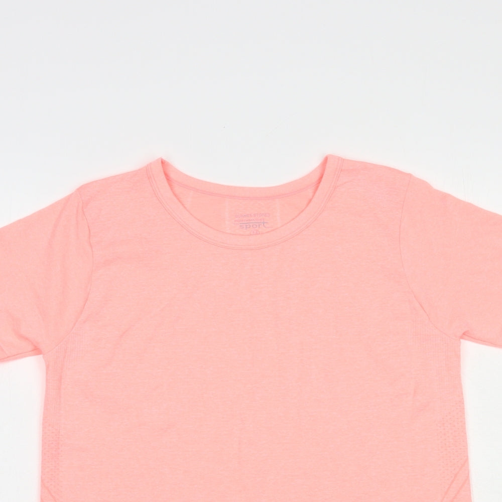 Dunnes Stores Womens Pink  Polyester Pullover T-Shirt Size M Crew Neck Pullover