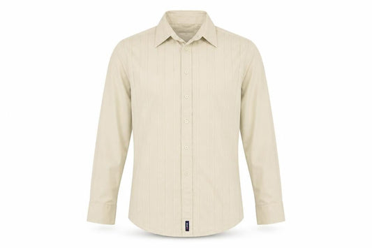 Soviet Mens Beige  Cotton  Button-Up Size M Collared Button