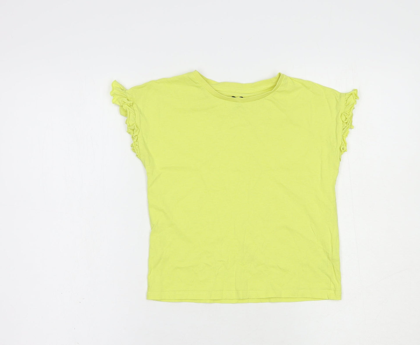 Very Girls Yellow  Cotton Basic T-Shirt Size 9 Years Crew Neck Pullover