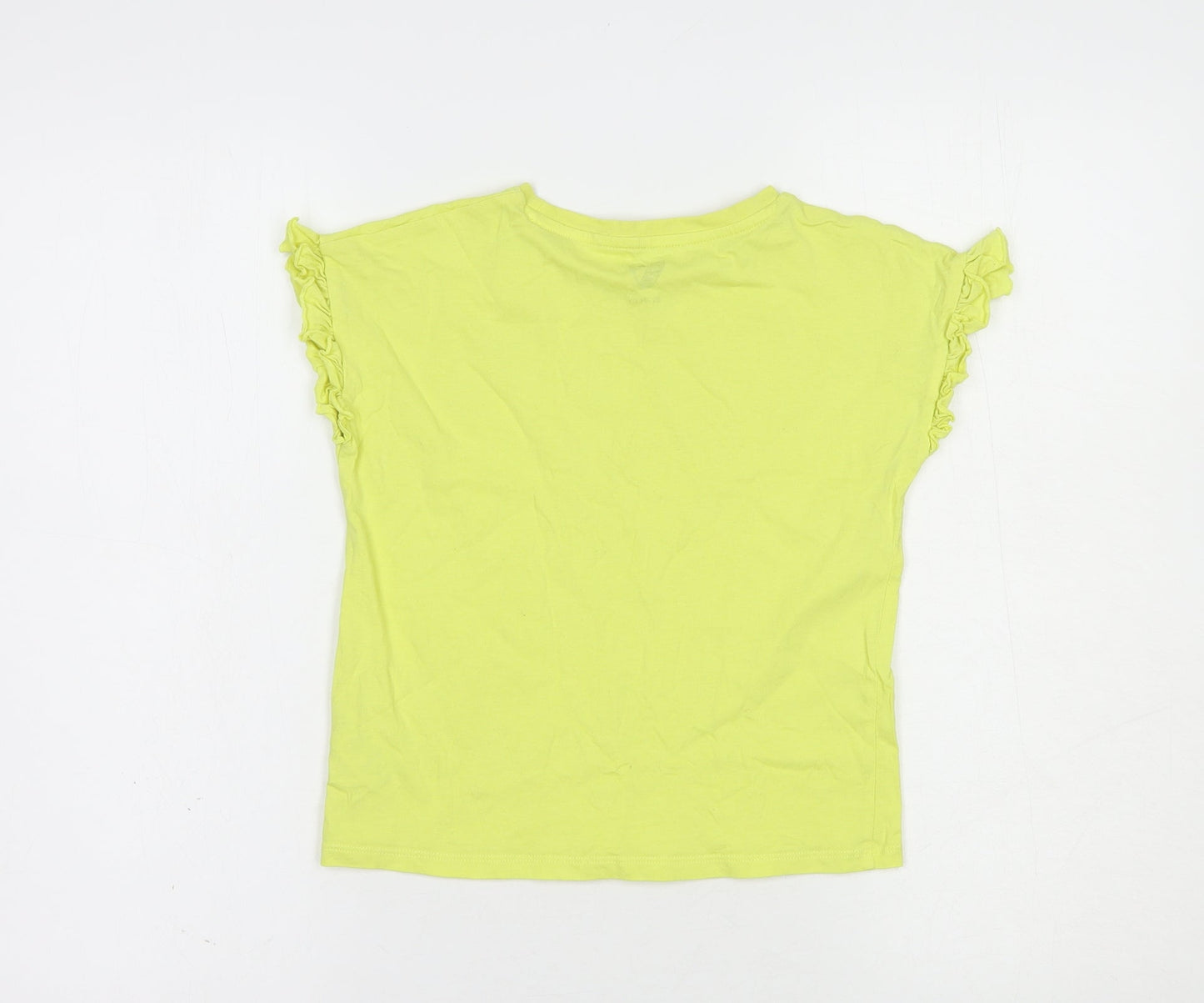 Very Girls Yellow  Cotton Basic T-Shirt Size 9 Years Crew Neck Pullover
