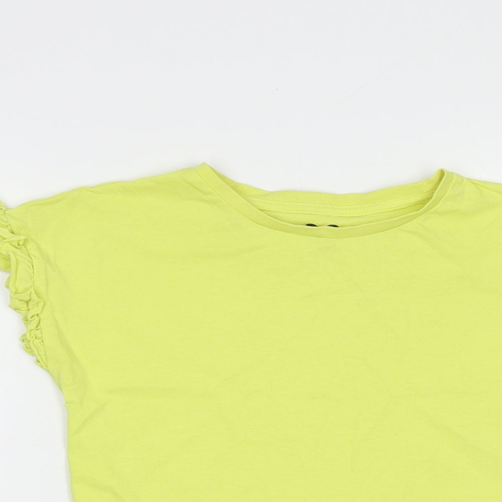 Very Girls Yellow  Cotton Basic T-Shirt Size 9 Years Crew Neck Pullover