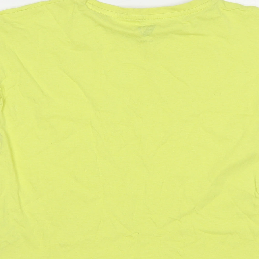 Very Girls Yellow  Cotton Basic T-Shirt Size 9 Years Crew Neck Pullover