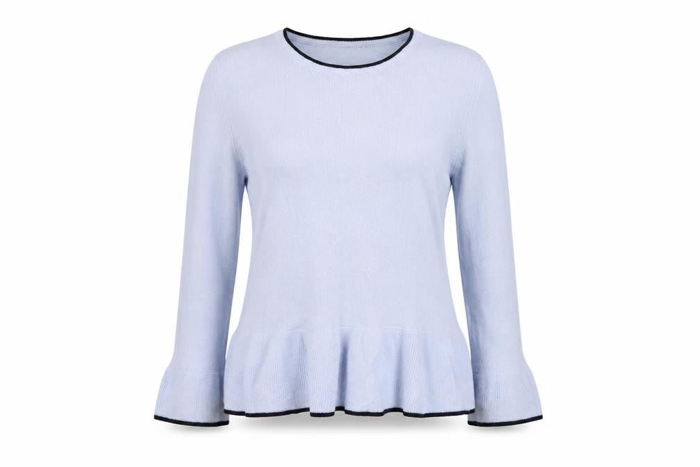 Marks & Spencer Womens Blue Crew Neck  Acrylic Pullover Jumper Size 12