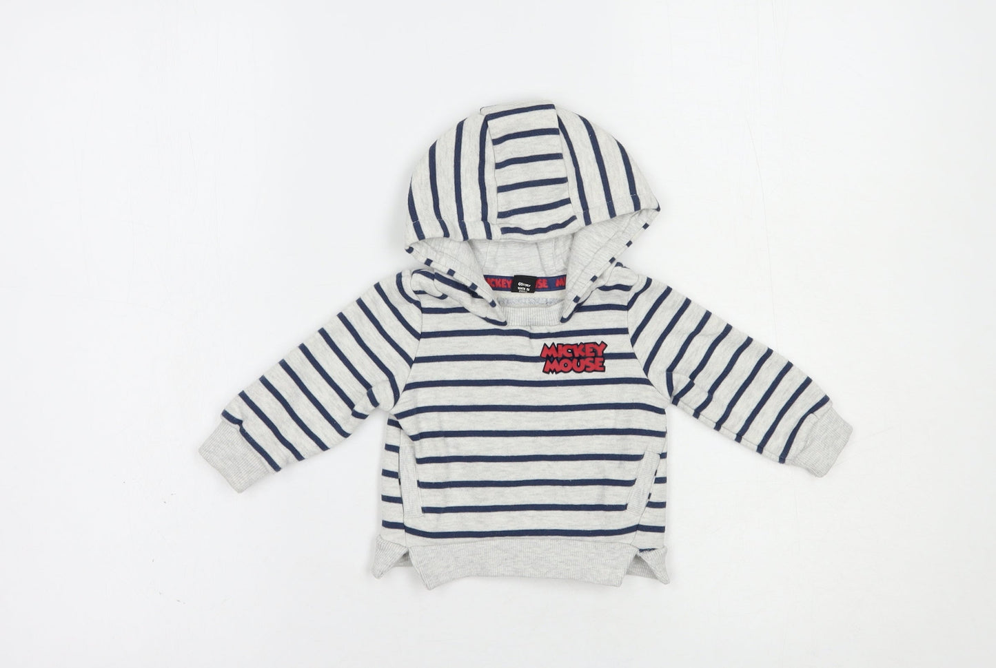 Primark Baby Grey Striped Cotton Pullover Jumper Size 3-6 Months  Pullover - Mickey Mouse