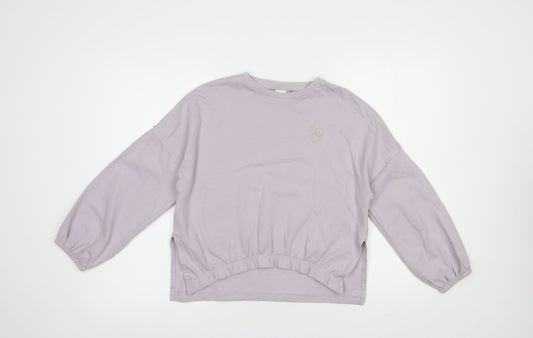 NEXT Girls Purple  Cotton Pullover Sweatshirt Size 10 Years  Pullover - Love