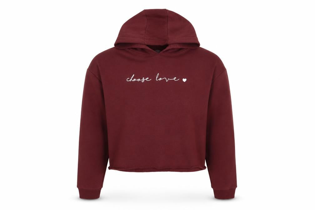 Miss E-vie Girls Red  Cotton Pullover Hoodie Size 11-12 Years  Pullover - Choose Love