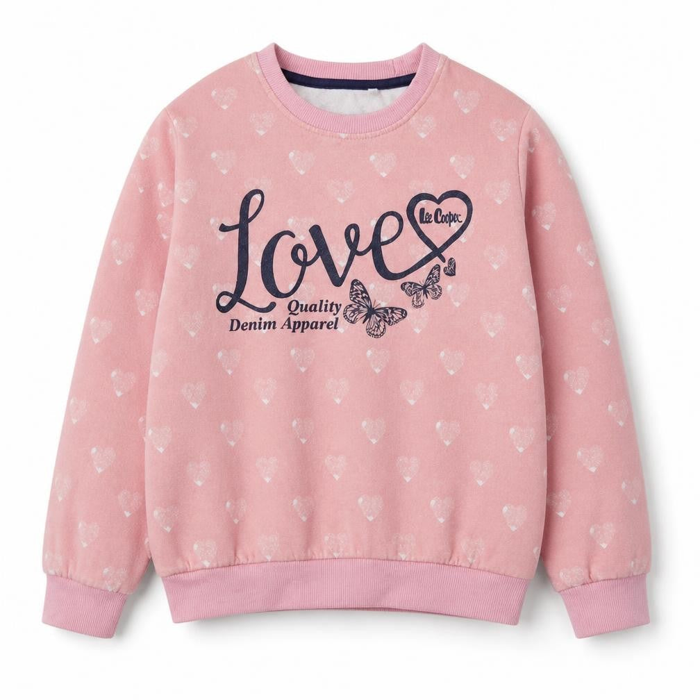 Lee Copper Girls Pink Geometric Cotton Pullover Sweatshirt Size 13 Years  Pullover