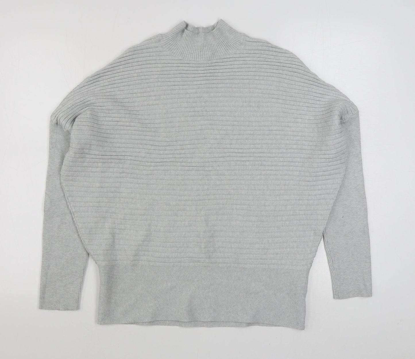 Very Womens Grey High Neck  Viscose Pullover Jumper Size 14