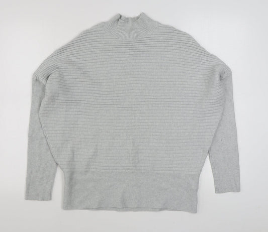 Very Womens Grey High Neck  Viscose Pullover Jumper Size 14