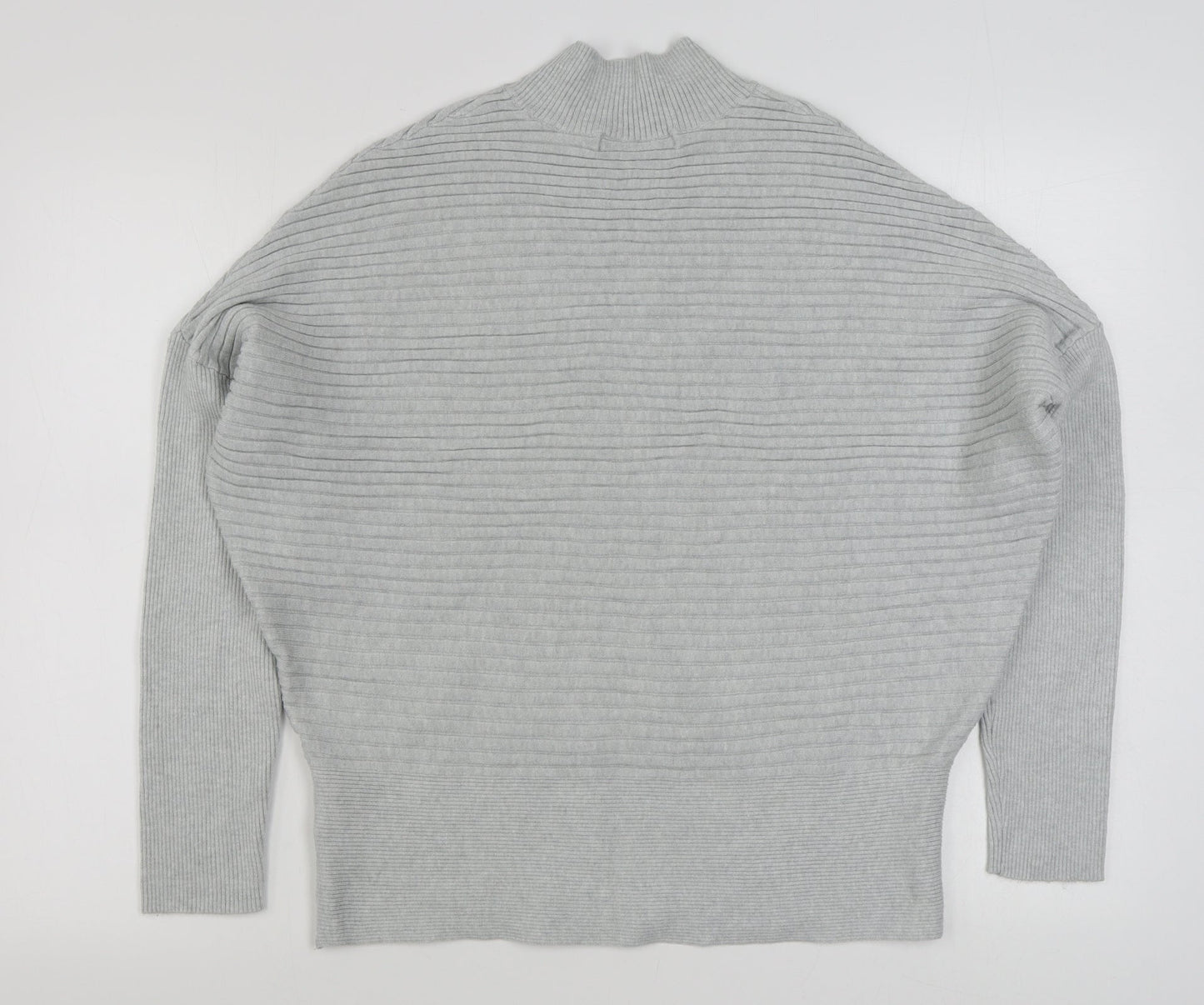 Very Womens Grey High Neck  Viscose Pullover Jumper Size 14