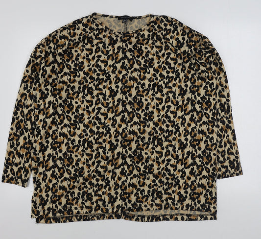 New Look Womens Brown Animal Print Polyester Pullover Sweatshirt Size M  Pullover