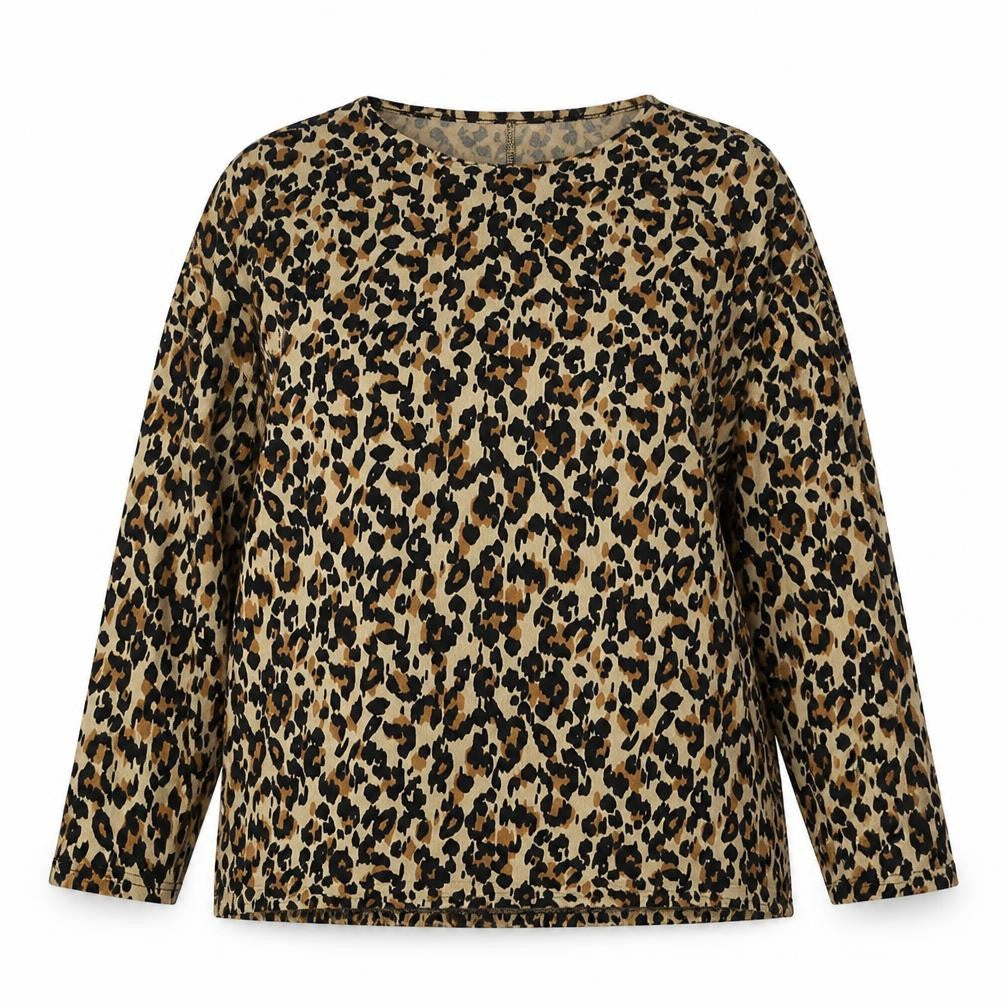 New Look Womens Brown Animal Print Polyester Pullover Sweatshirt Size M  Pullover