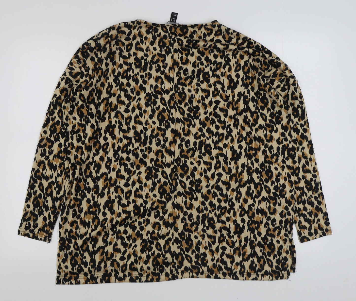 New Look Womens Brown Animal Print Polyester Pullover Sweatshirt Size M  Pullover