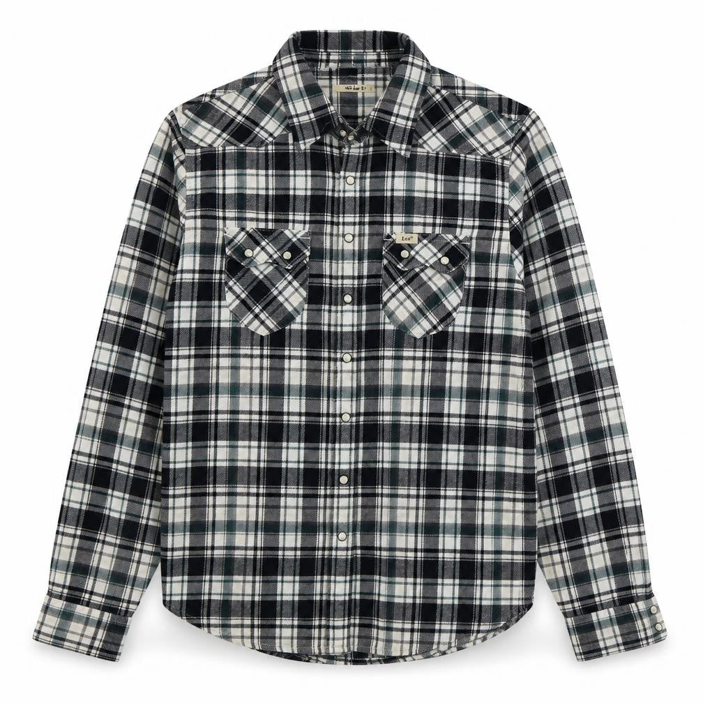 Lee Mens Green Plaid Cotton  Button-Up Size XS Collared Button