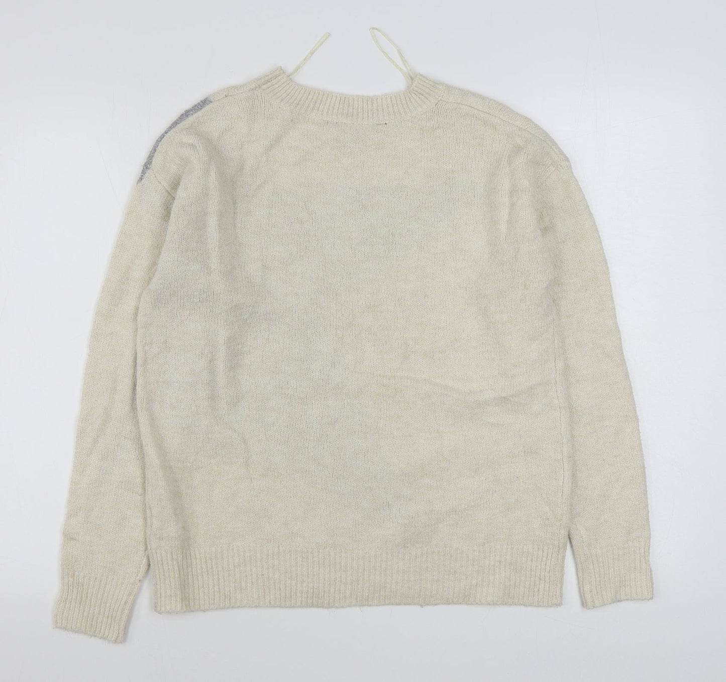 Principles Womens Beige Round Neck  Acrylic Pullover Jumper Size 8
