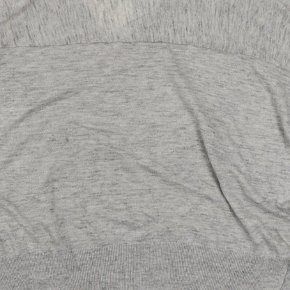 Mango Womens Grey V-Neck  Acrylic Pullover Jumper Size S