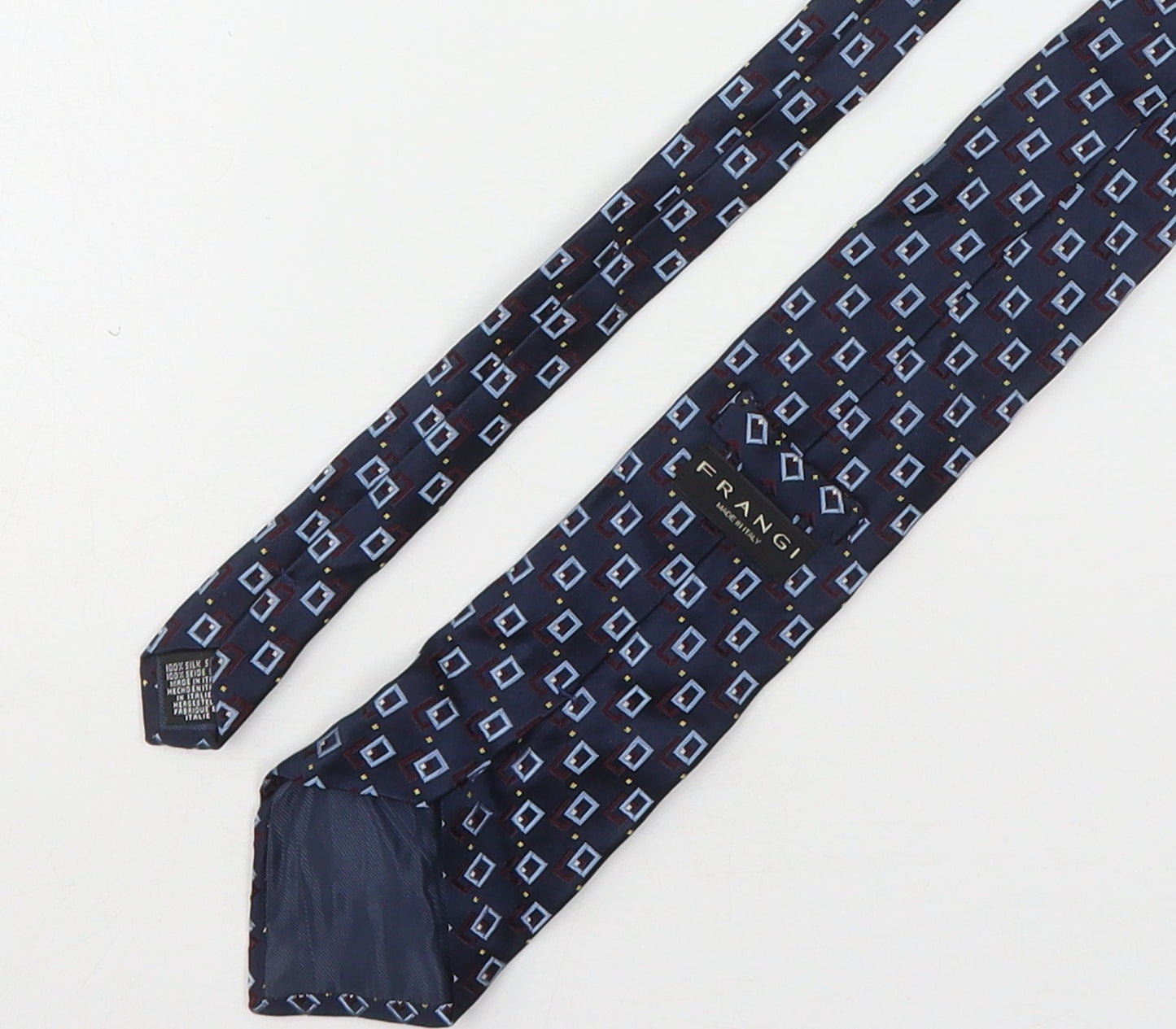 Frangi Mens Multicoloured Geometric Silk Pointed Tie One Size