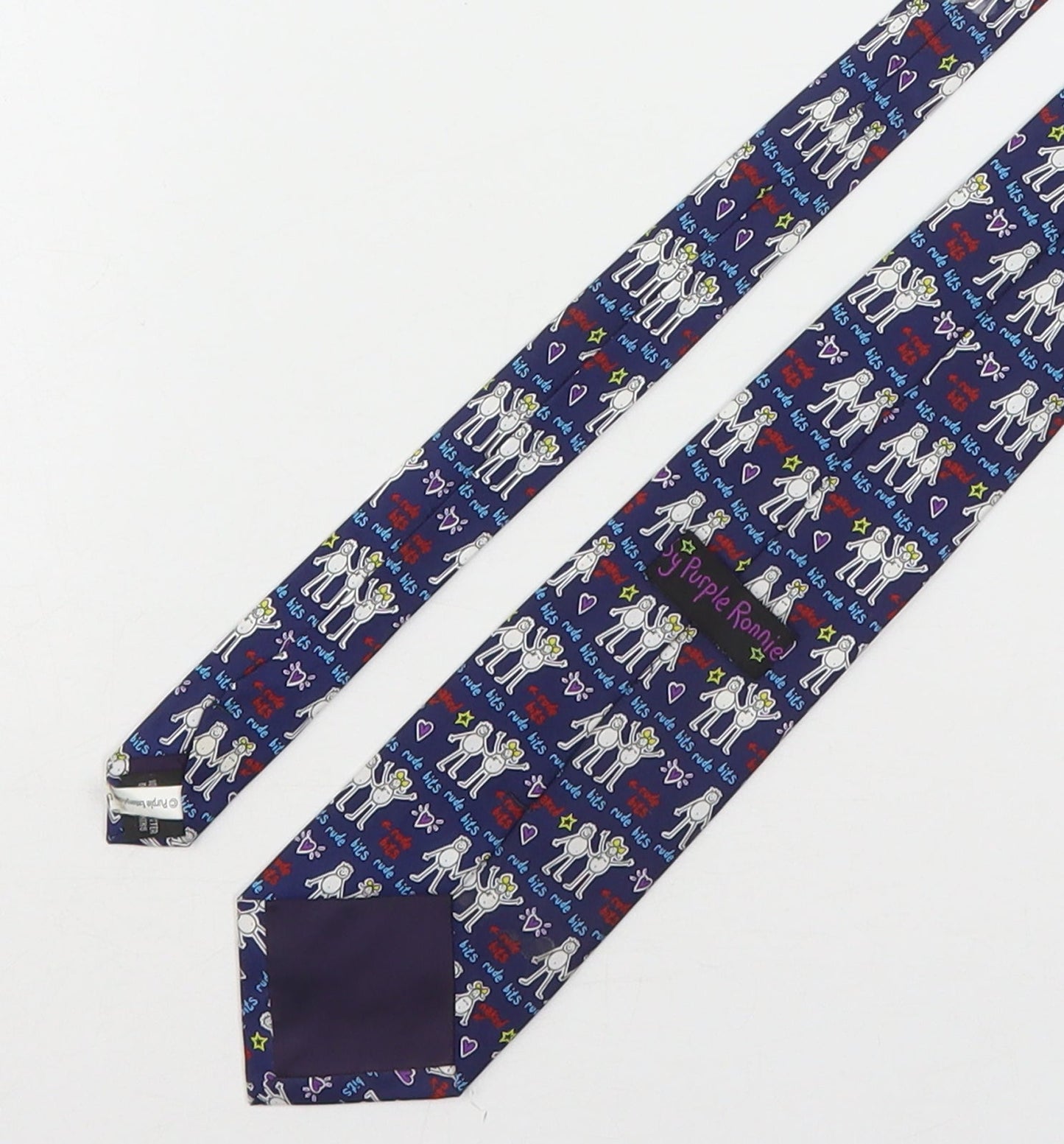Purple Rain  Mens Multicoloured Geometric Polyester Pointed Tie One Size