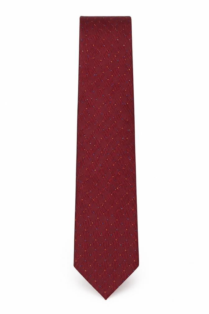Andrea Sorando Mens Red Geometric Polyester Pointed Tie One Size