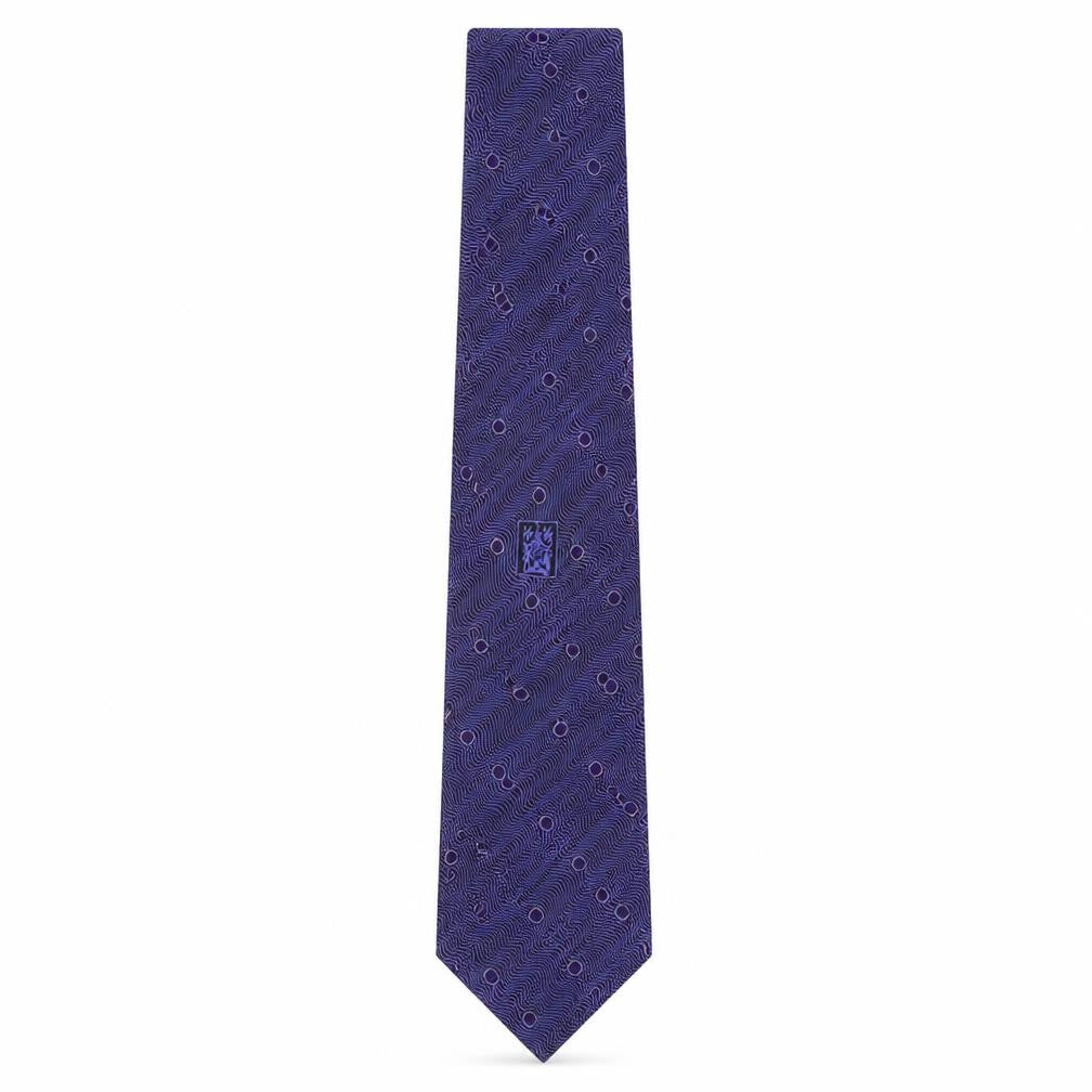 Marks & Spencer Mens Blue Geometric Silk Pointed Tie One Size