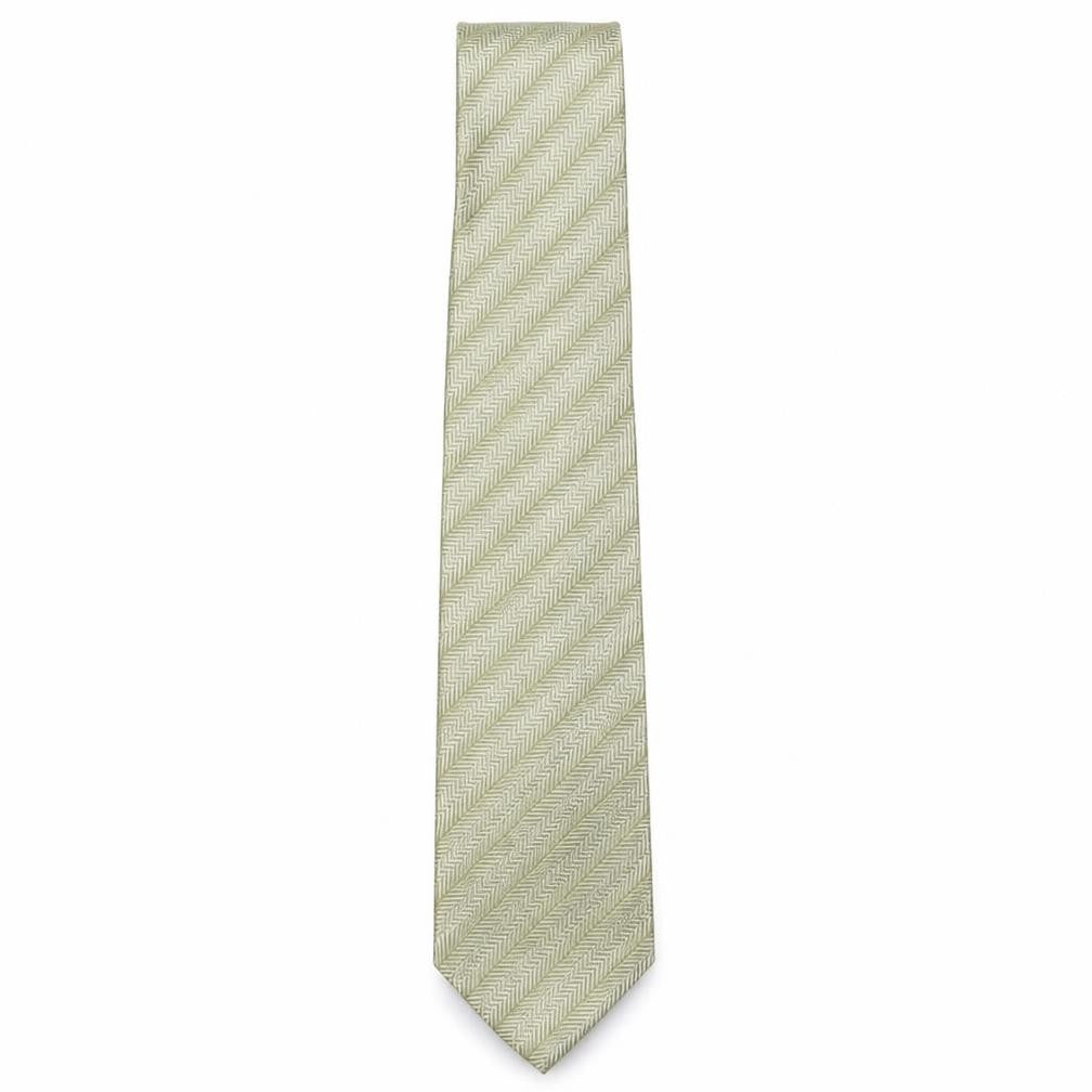 Marks & Spencer Mens Green Striped Silk Pointed Tie One Size