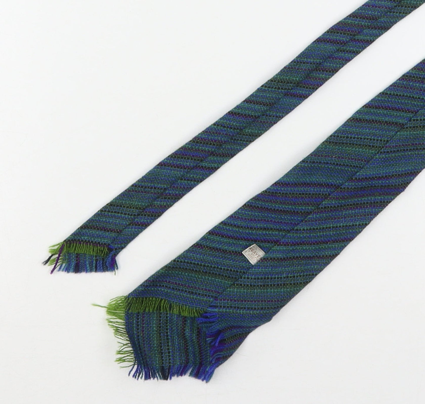 Curleweaver Mens Green Striped Wool Pointed Tie One Size
