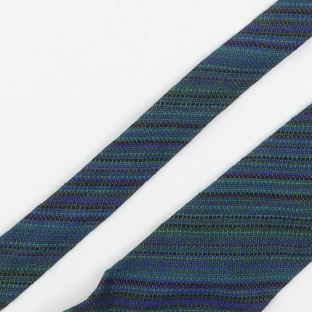 Curleweaver Mens Green Striped Wool Pointed Tie One Size