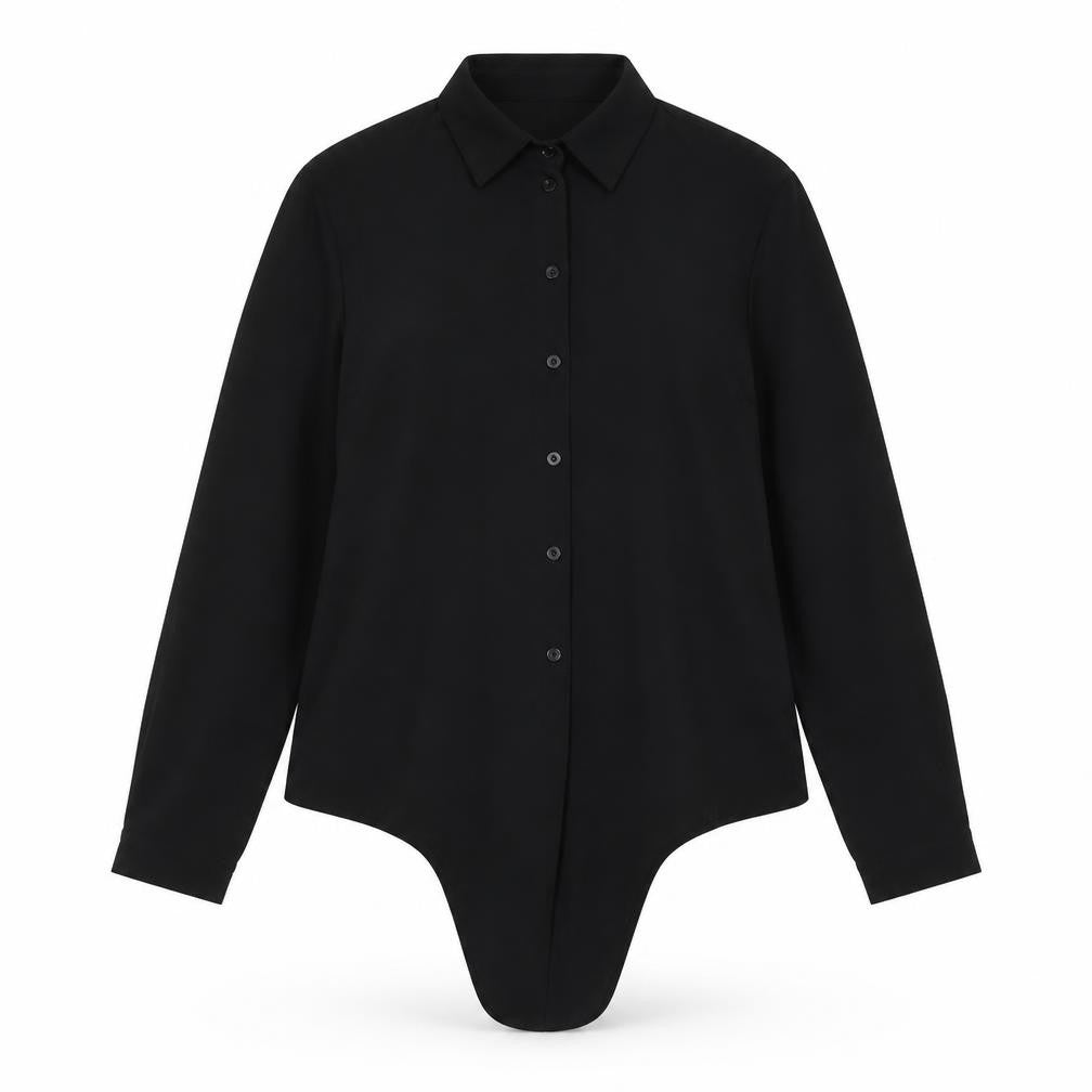 Brave Soul Womens Black  Polyester Basic Button-Up Size S Collared